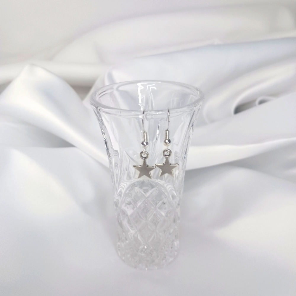 Silver Star Earrings.